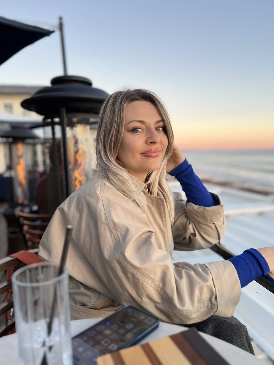 Portrait · the terrace at dusk